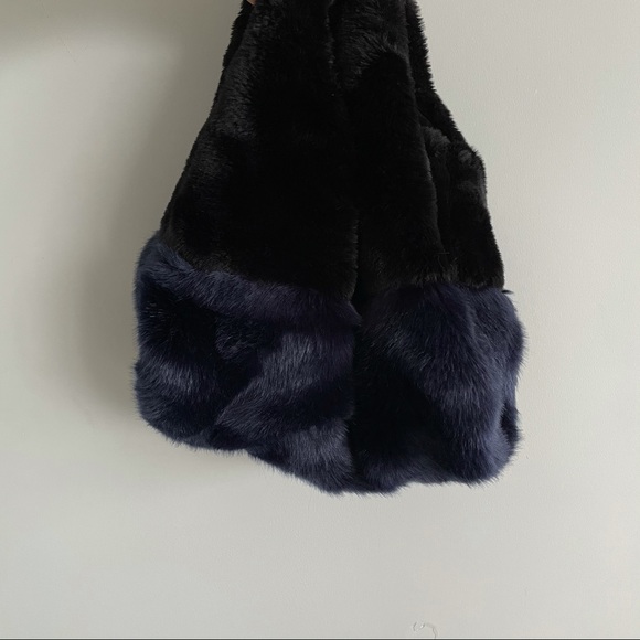 Zara Joint Color Navy Blue Tote - Picture 5 of 7